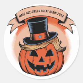 Redonda Pegatina de calabaza de Trump Halloween