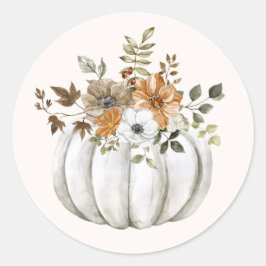 Redonda Pegatina de calabaza floral