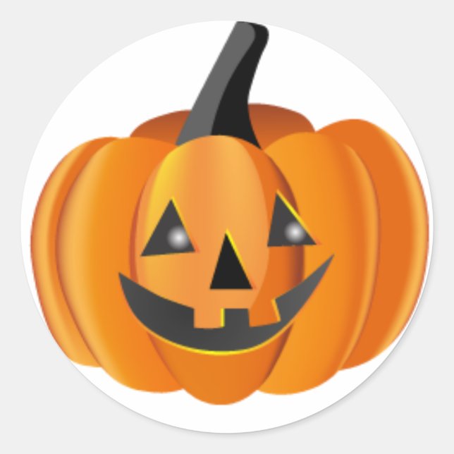 Redonda Pegatina de calabaza Halloween (Anverso)