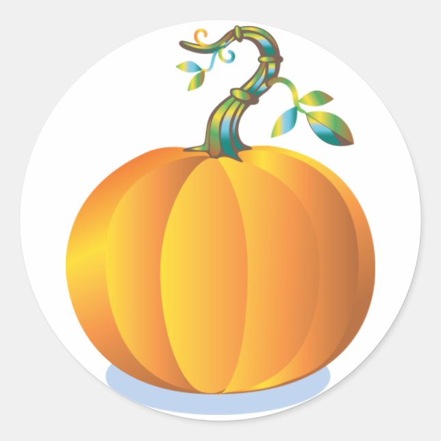 Redonda Pegatina de calabaza personalizable (Anverso)