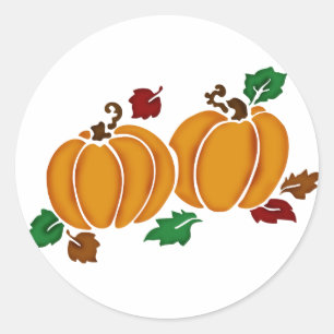 Redonda Pegatina de calabazas de otoño