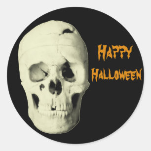 Redonda Pegatina de calavera de Halloween