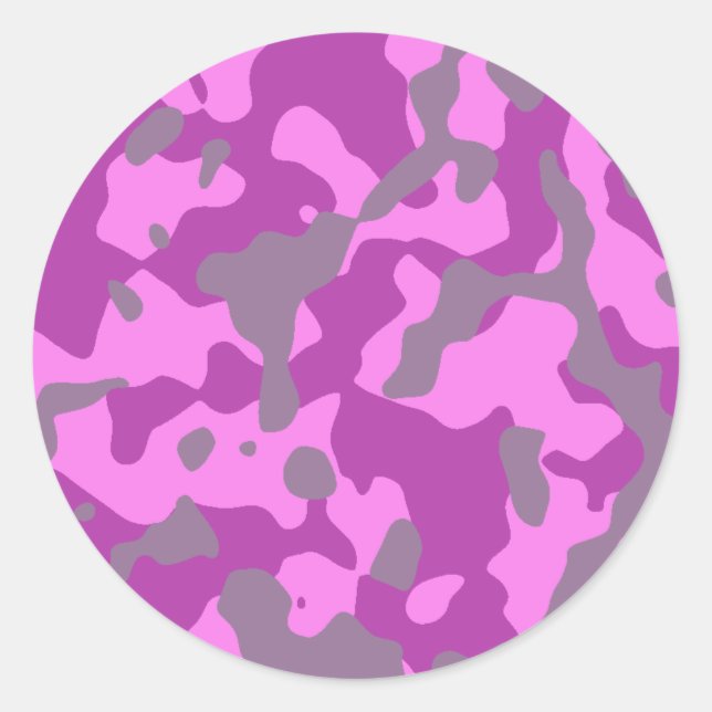 Redonda Pegatina de Camo Rosa (Anverso)