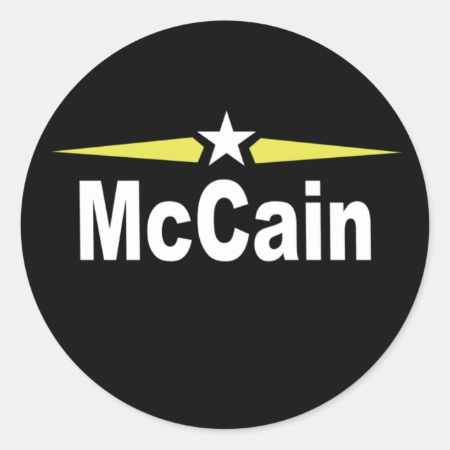 Redonda Pegatina de campaña de Mccain (Anverso)