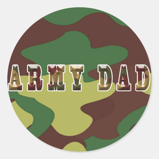 Redonda Pegatina de camuflaje de Army Dad (Anverso)