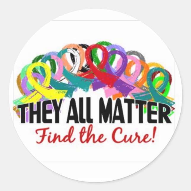 Redonda Pegatina de cáncer (Anverso)