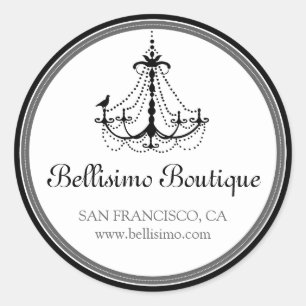 Redonda Pegatina de candelabro elegante negro/gris