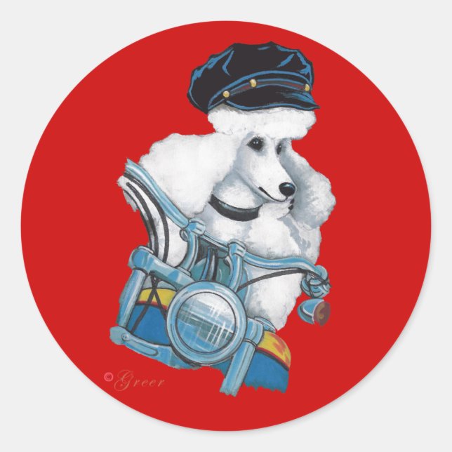 Redonda Pegatina de cangrejo de pollo blanco (Anverso)