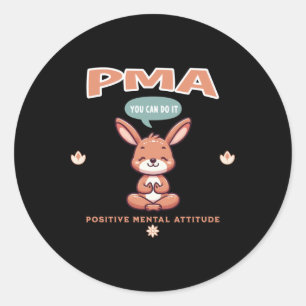 Redonda Pegatina de canguro de actitud mental positiva