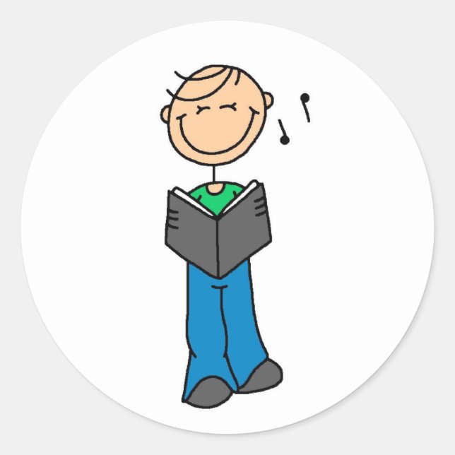 Redonda Pegatina de canto de niño (Anverso)