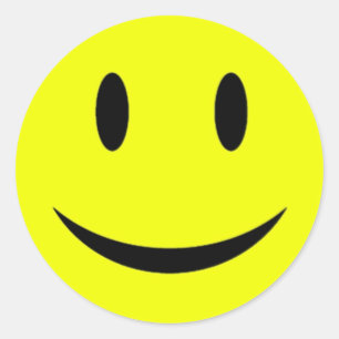 Redonda Pegatina de cara amarilla