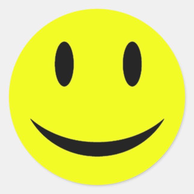 Redonda Pegatina de cara amarilla (Anverso)