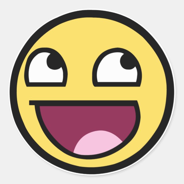 Redonda Pegatina de cara asombrosa (Anverso)
