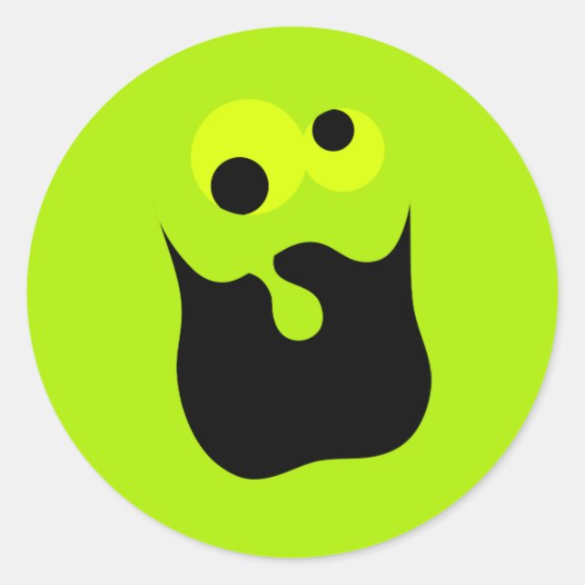 Redonda Pegatina de cara loca (Anverso)