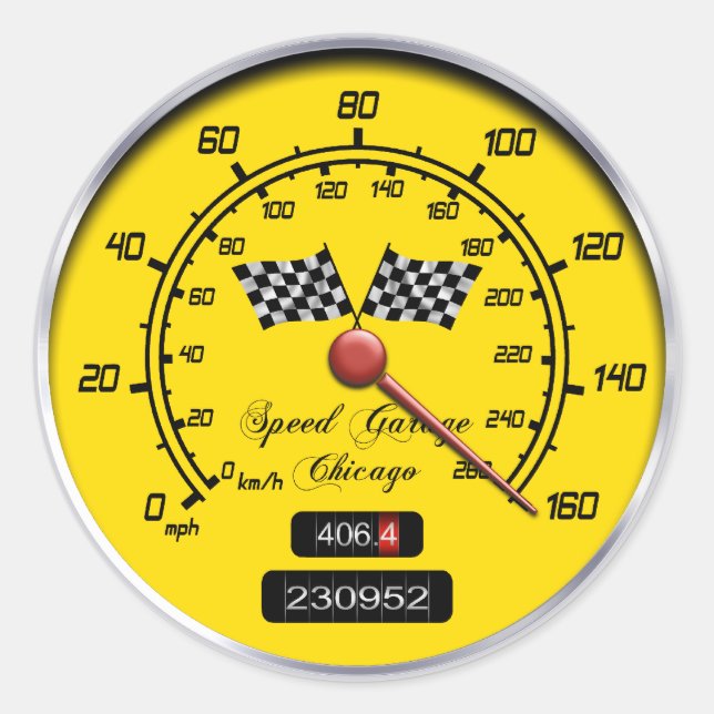 Redonda Pegatina de Carreras (Anverso)