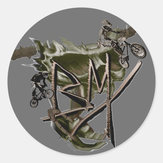 Redonda Pegatina de carreras BMX 1 (Anverso)