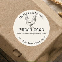 Pegatina de cartón de huevo de gallina de granja f