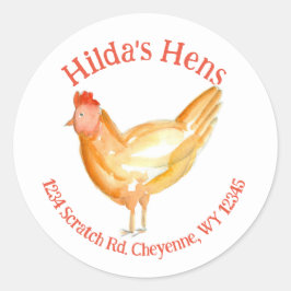 Redonda Pegatina de Cartón de Huevo de Pollo Dirección de 