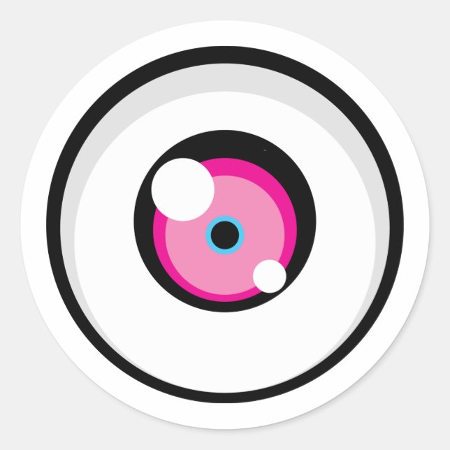 Redonda Pegatina de Cartoony Eye 03 (Anverso)