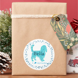 Redonda Pegatina de Cavalier – Regalo personalizado pastel