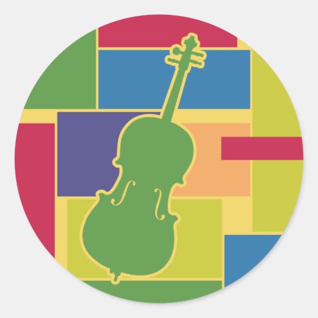 Redonda Pegatina de Cello Colorblocks (Anverso)