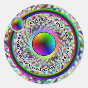 Redonda Pegatina de células de combustible de hidrógeno
