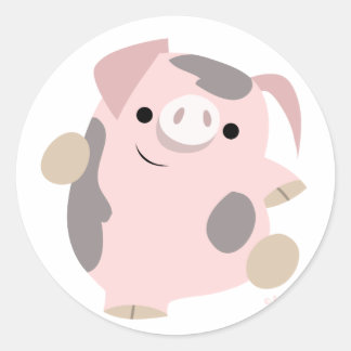 Redonda Pegatina de cerdo de baile de Personalizado cutáne
