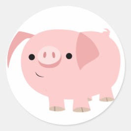 Redonda Pegatina de cerdo Personalizado