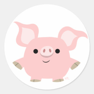 Redonda Pegatina de cerdo Personalizado corto