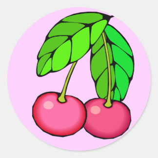 Redonda Pegatina de cerezas (PINK)