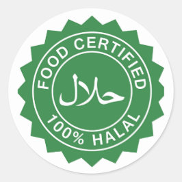 Redonda Pegatina de Certificación Islámica Halal