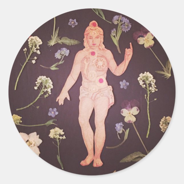 Redonda Pegatina de Chakras (Anverso)