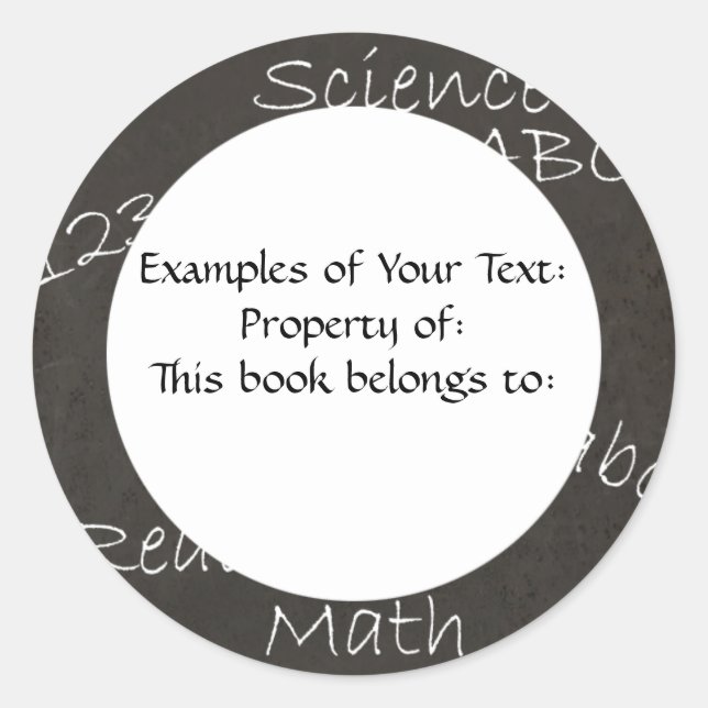 Redonda Pegatina de Chalkboard (Anverso)