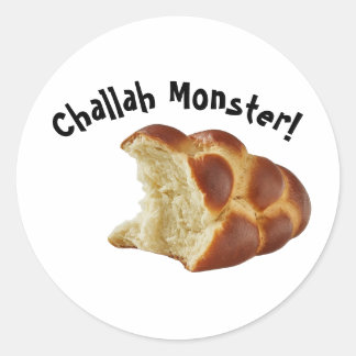 Redonda Pegatina de Challah Monster Shabbat