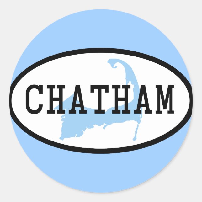 Redonda Pegatina de Chatham, MA (Anverso)