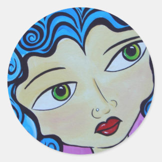 Redonda Pegatina de Chica de arte pop Punk