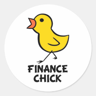 Redonda Pegatina de Chick de Finanzas