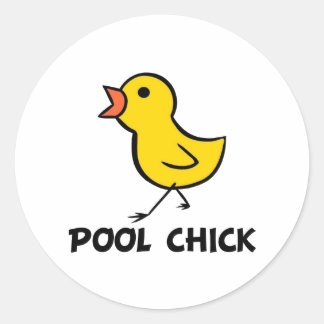 Redonda Pegatina de Chick de Pool