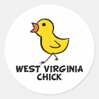 Redonda Pegatina de Chick de Virginia Occidental