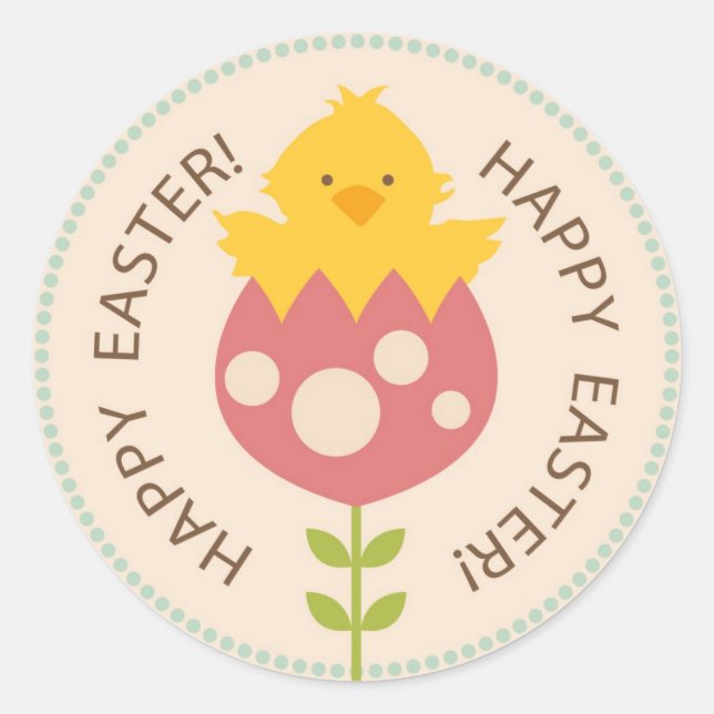 Redonda Pegatina de Chick Garden R2 (Anverso)