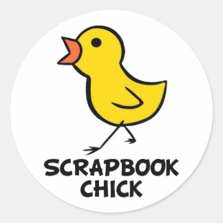 Redonda Pegatina de Chick Scrapbook