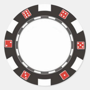 Redonda pegatina de chip de balancín en blanco