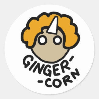 Redonda Pegatina de chiste Ginger-Corn