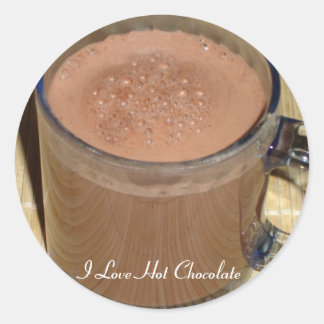 Redonda Pegatina de chocolate caliente