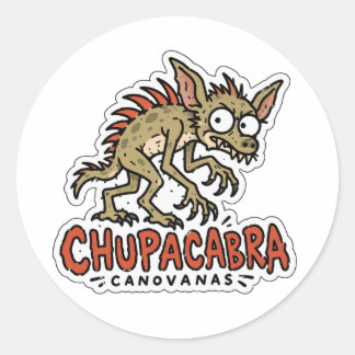 Redonda Pegatina de Chupacabra Canovanas Puerto Rico Crípt