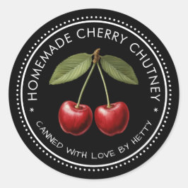 Redonda Pegatina de chutney de cereza para tus recetas cas