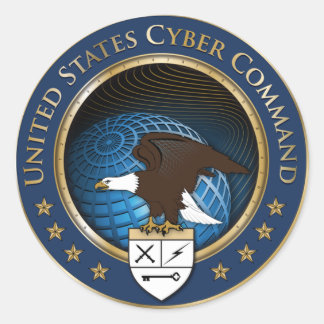 Redonda PEGATINA de Cibercomando de Estados Unidos