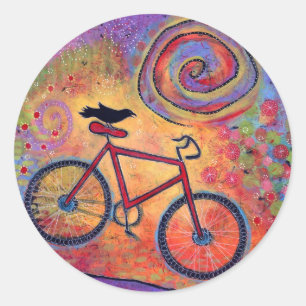 Redonda Pegatina de ciclismo y de Raven - Solo en biciclet