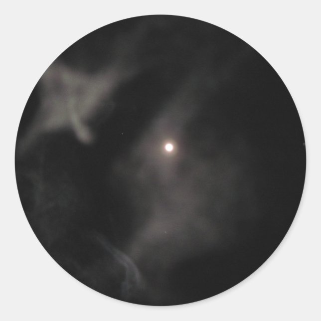 Redonda pegatina de cielo nocturno oscuro (Anverso)