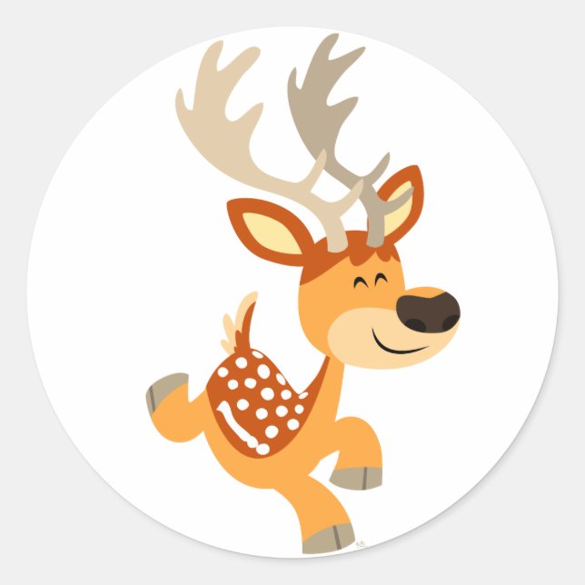 Redonda Pegatina de ciervo de barbecho de Personalizado su (Anverso)